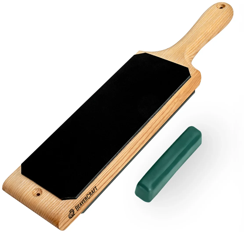 Oboustranný kožený strop Dual-Sided Leather Paddle Strop BeaverCraft