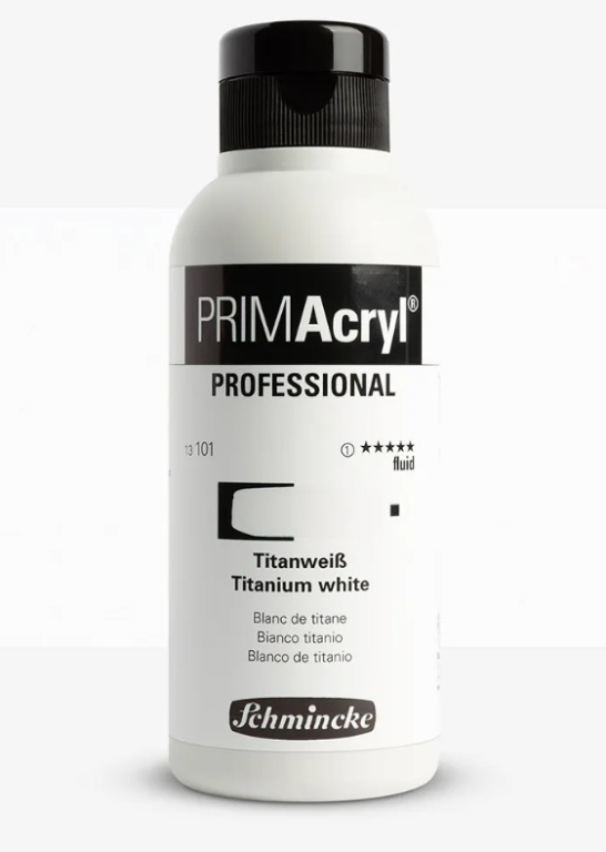 Akrylová barva PrimAcryl Fluid 500ml – 101 titanium white