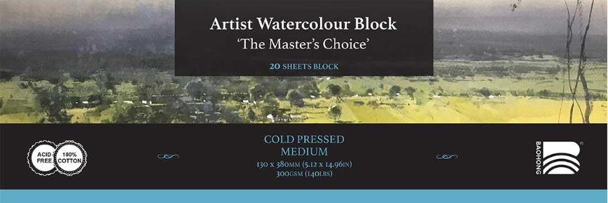 Akvarelový blok Baohong Masters 13x38cm cold pressed 300g