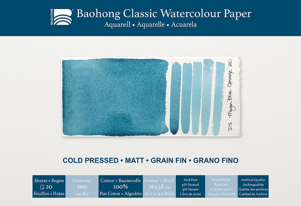Akvarelový blok Baohong Classic 26x38cm cold pressed 300g