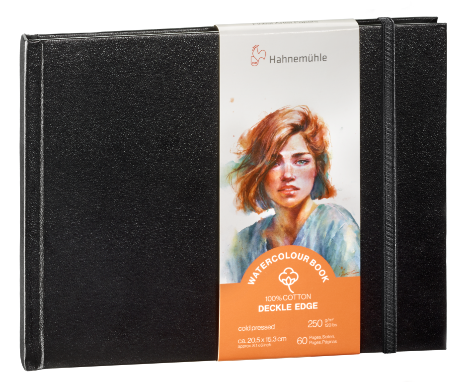 Akvarelová kniha HHM Deckle Edge 100% bavlna 20,5x15,3cm Lanscape