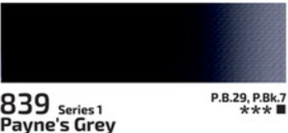 Kvašová barva Rosa 20ml – 839 Payne's Grey