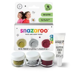 Bio třpytky na obličej Snazaroo – sada 3 ks