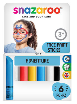 Tužky na obličej 6 barev Snazaroo – Adventure