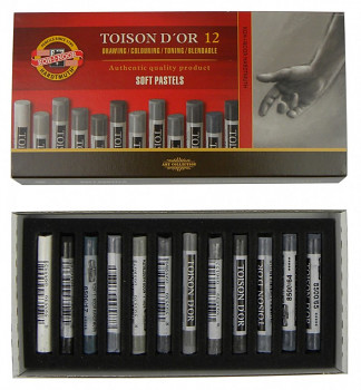 Toison prašné křídy umělecké šedé 12ks