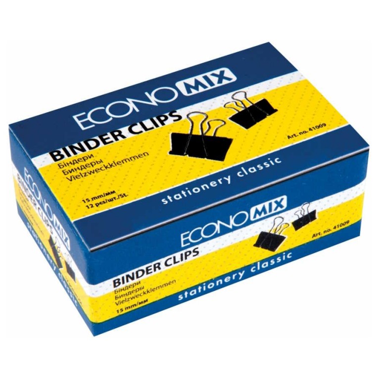 Kovový klip černý 15mm, balení 12ks