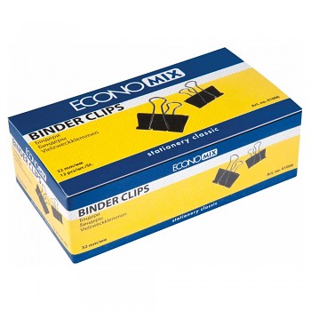 Kovový klip černý 32mm, balení 12ks