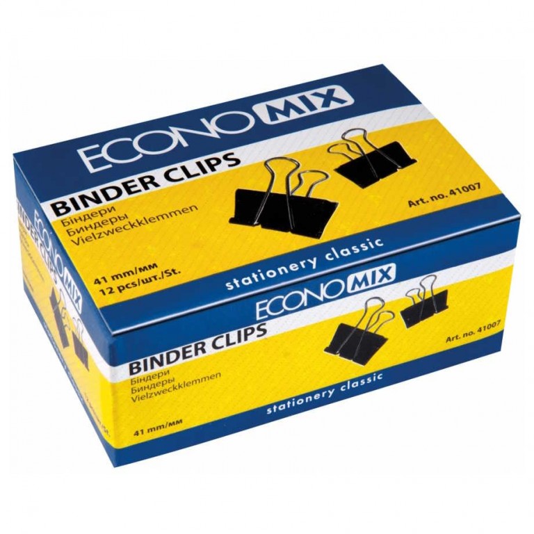 Kovový klip černý 41mm, balení 12ks