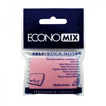 Samolepicí bloček sticky notes 38x50mm, 100ks pastelově růžový