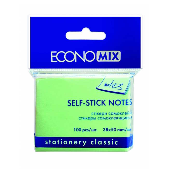 Samolepicí bloček sticky notes 38x50mm, 100ks pastelově zelený