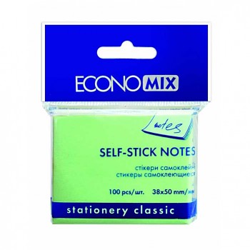 Samolepicí bloček sticky notes 38x50mm, 100ks pastelově zelený