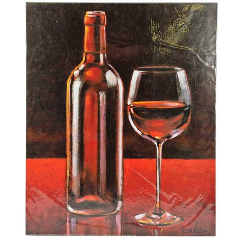 Obraz reprodukce 40x50cm – Yves Blanc, Bouteille de Vin