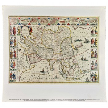 Obraz reprodukce 42x45cm – Map of Asia from 1662