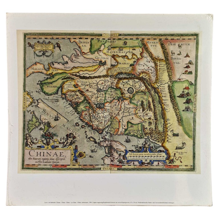 Obraz reprodukce 42x45cm – Ancient Map of China