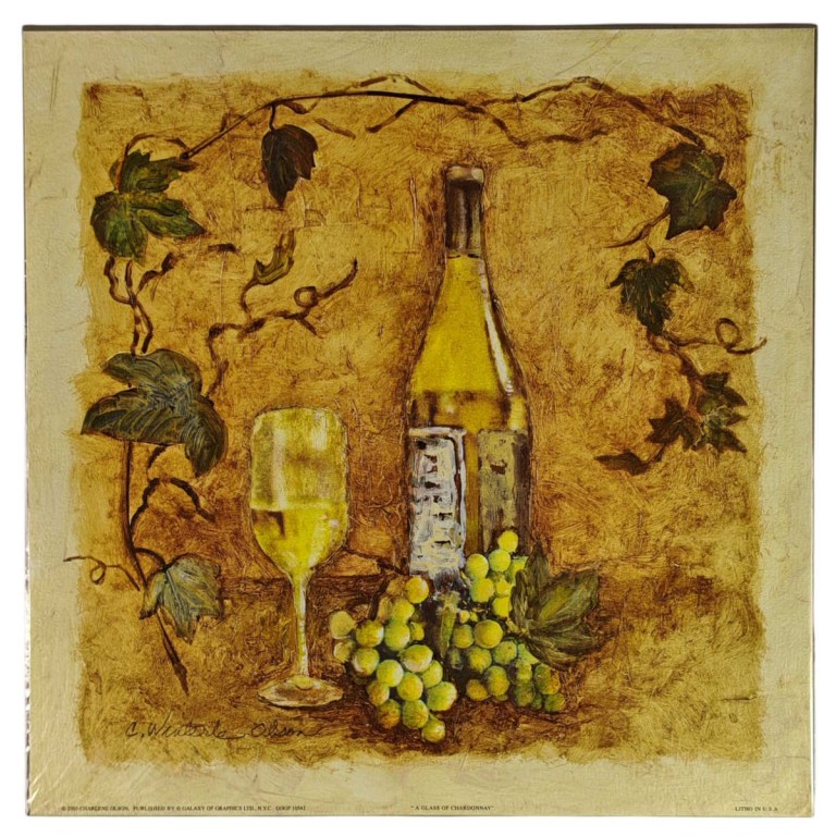 Obraz reprodukce 30x30cm – A Glass of Chardonnay