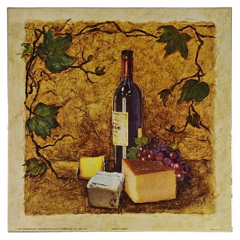Obraz reprodukce 30x30cm – Merlot & Cheese
