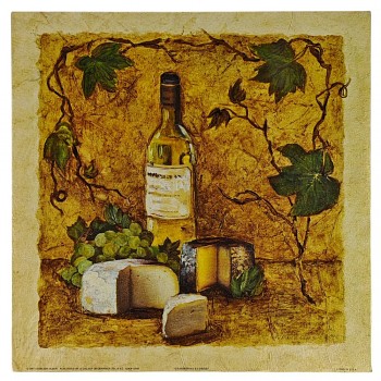 Obraz reprodukce 30x30cm – Chardonnay & Cheese