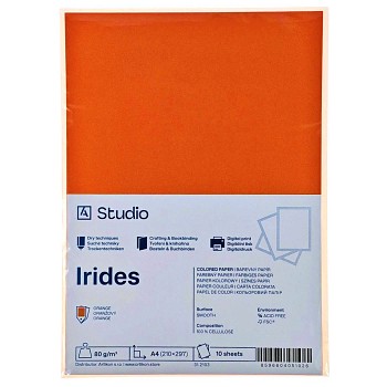 Barevný papír A4 80g Irides – Oranžový 10 listů