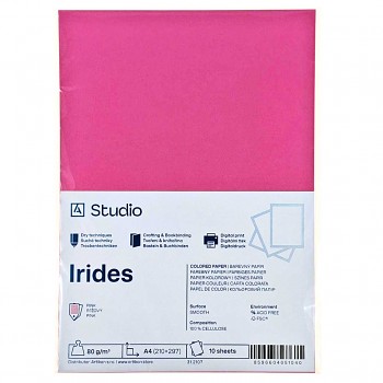 Barevný papír A4 80g Irides – Růžový 10 listů