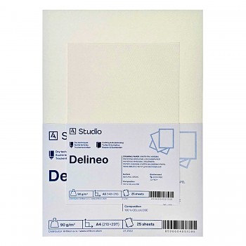 Kreslicí papír Delineo 90g A4, 25 listů