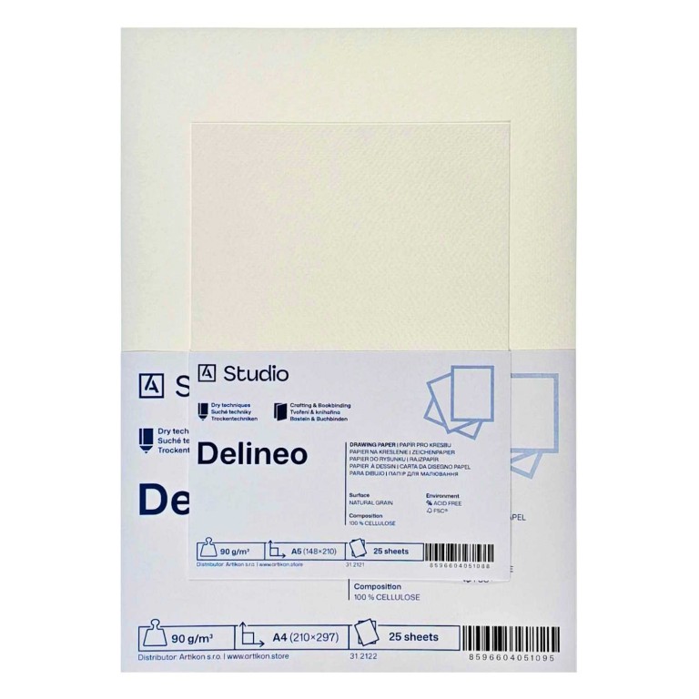 Kreslicí papír Delineo 90g A2, 25 listů