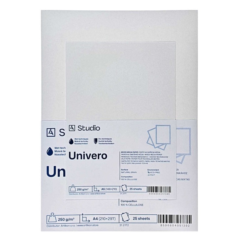 Mixed media papír Univero 250g A2, 25 listů