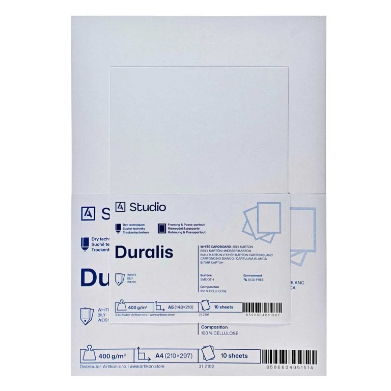 Bílý karton Duralis 400g A5, 10 listů