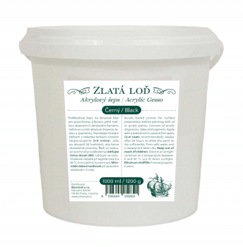 Černý akrylový šeps Zlatá loď 1000ml / 1200g