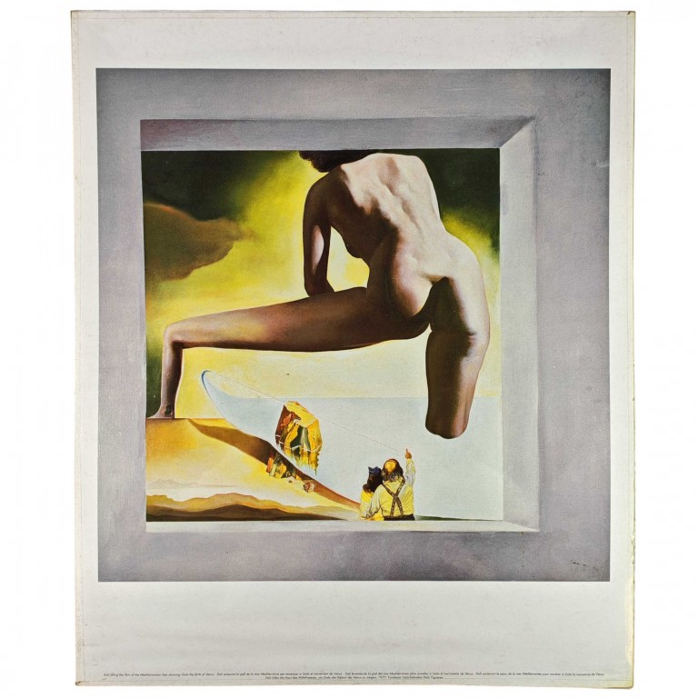 Obraz reprodukce 48x58cm – Dalí lifting the Skin of Mediterranean