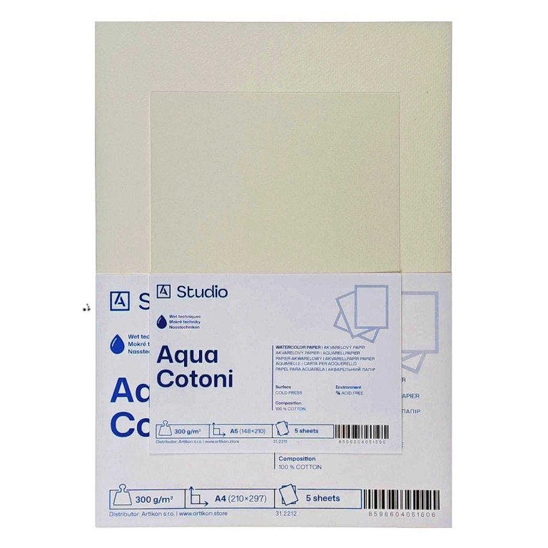Akvarelový papír Aqua Cotoni 300g A3, 5 listů