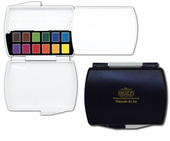 Sada akvarelových barev Mijello Mission Gold Triple Pan 12 Colors Set