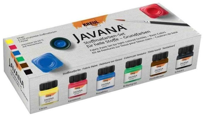 Sada barev na světlý textil Javana 6x20ml – Základní