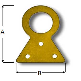 Háček kovový plochý na vruty – velikost 4