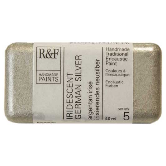 Enkaustická barva R&F 40ml – 1082 Iridescent German Silver