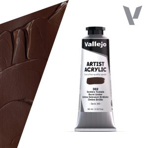 Akrylová barva Vallejo Artist 60ml – 302 Burnt Umber