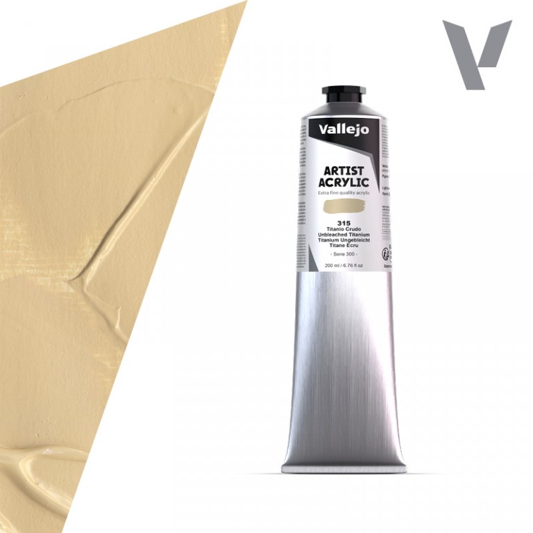 Akrylová barva Vallejo Artist 200ml – 315 Umbleached Titanium