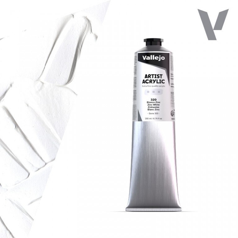 Akrylová barva Vallejo Artist 200ml – 320 Zinc White