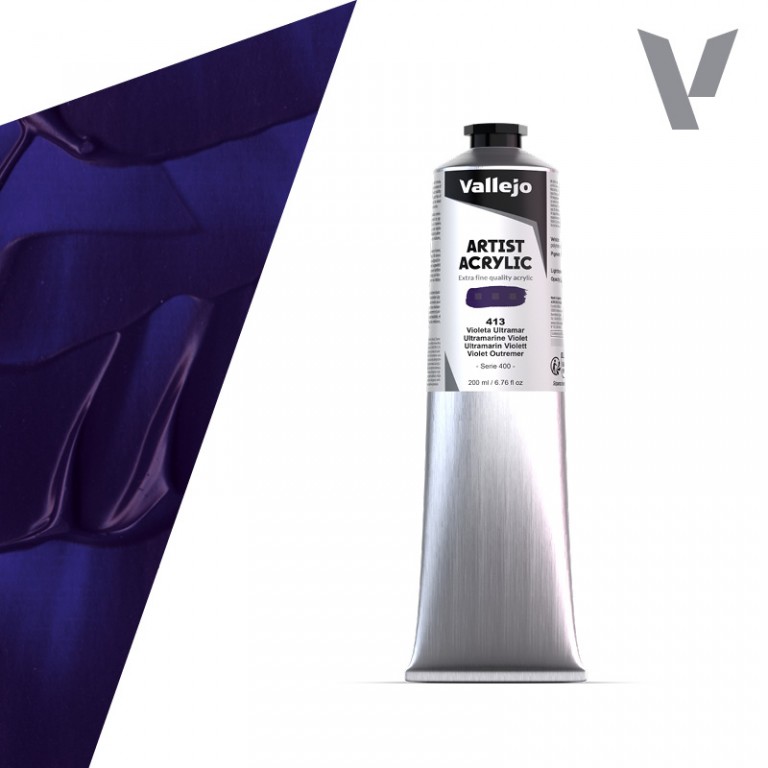 Akrylová barva Vallejo Artist 200ml – 413 Ultramarine Violet