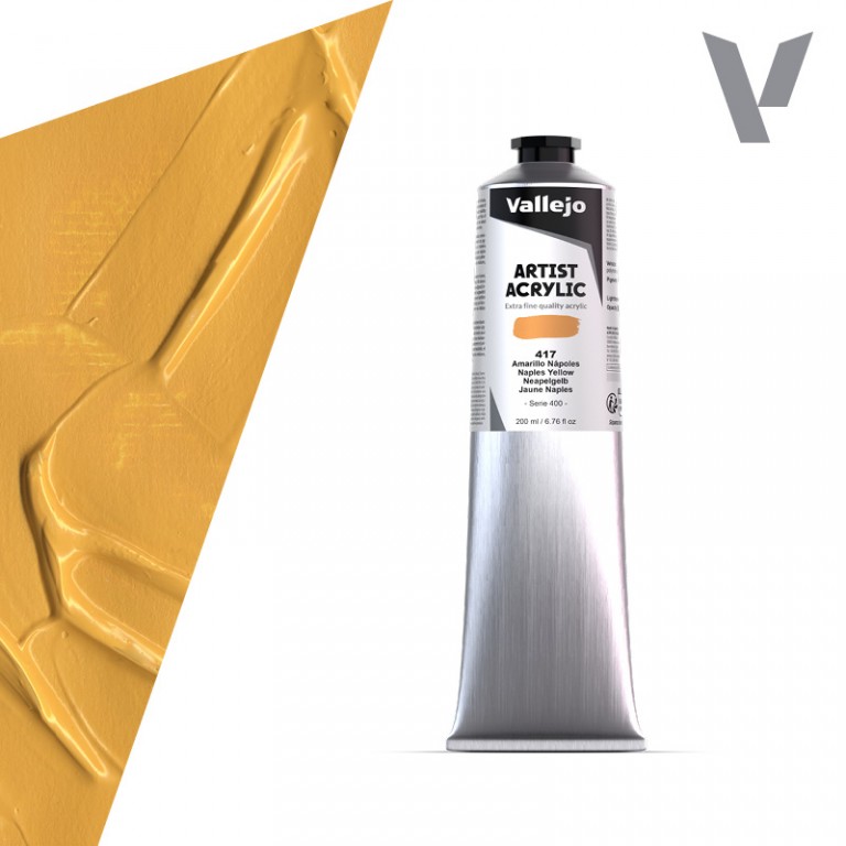 Akrylová barva Vallejo Artist 200ml – 417 Naples Yellow (Hue)