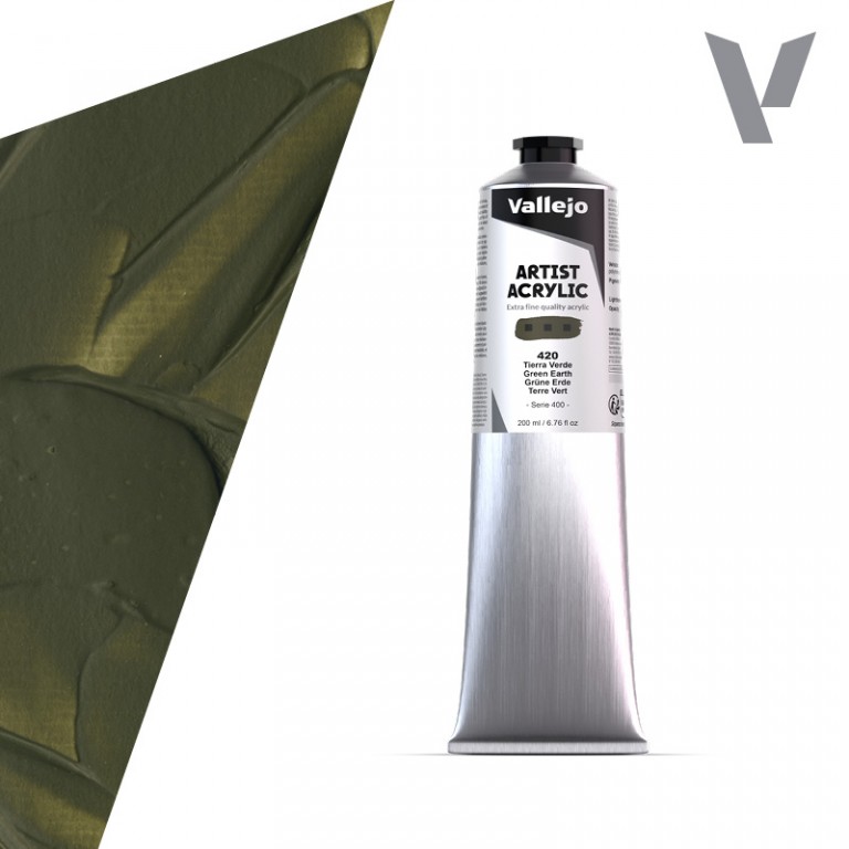 Akrylová barva Vallejo Artist 200ml – 420 Green Earth