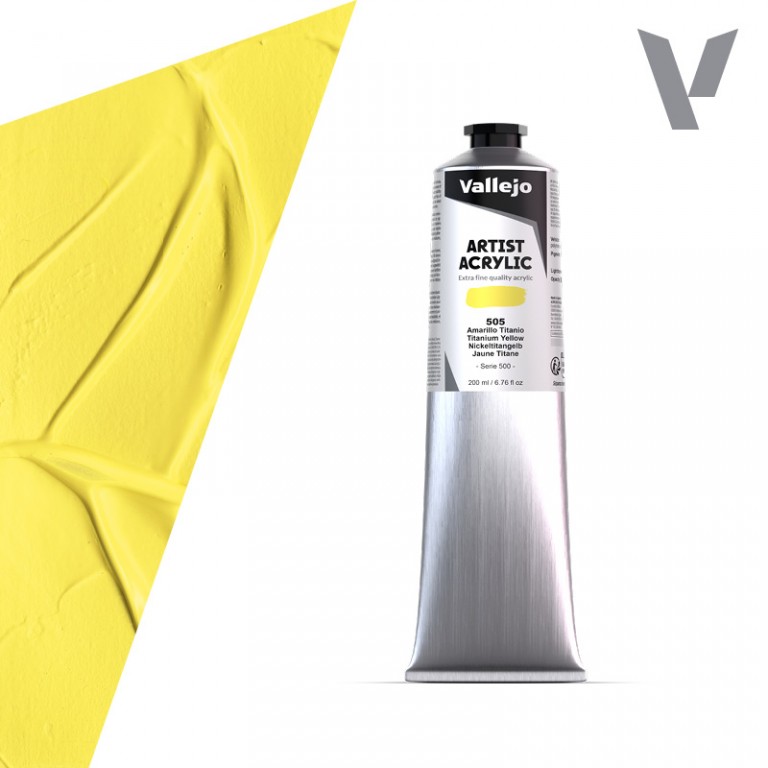 Akrylová barva Vallejo Artist 200ml – 505 Titanium Yellow
