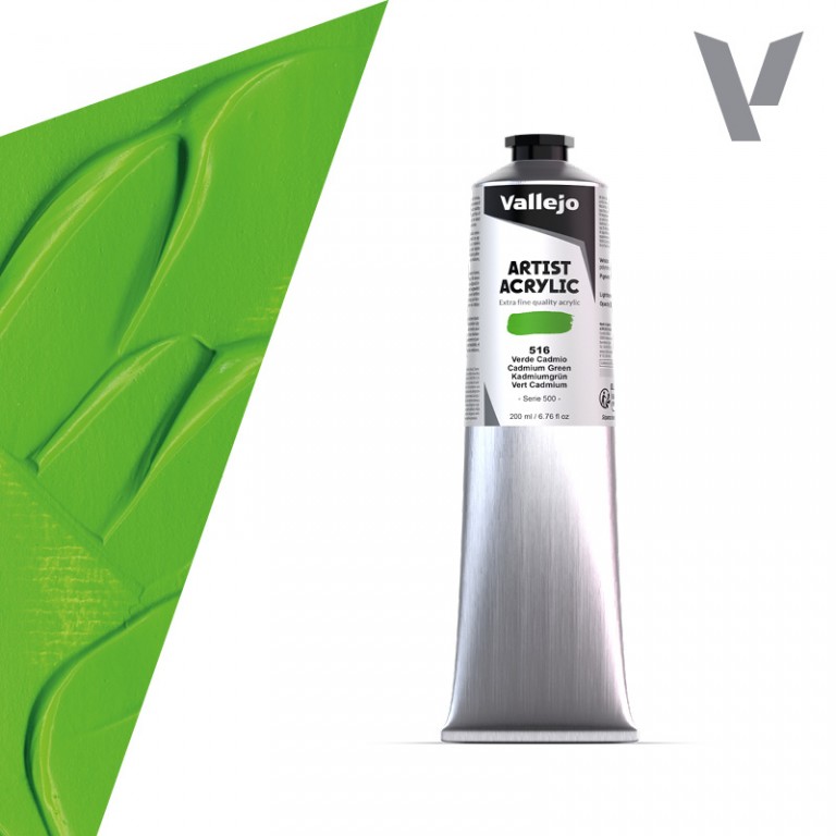 Akrylová barva Vallejo Artist 200ml – 516 Cadmium Green