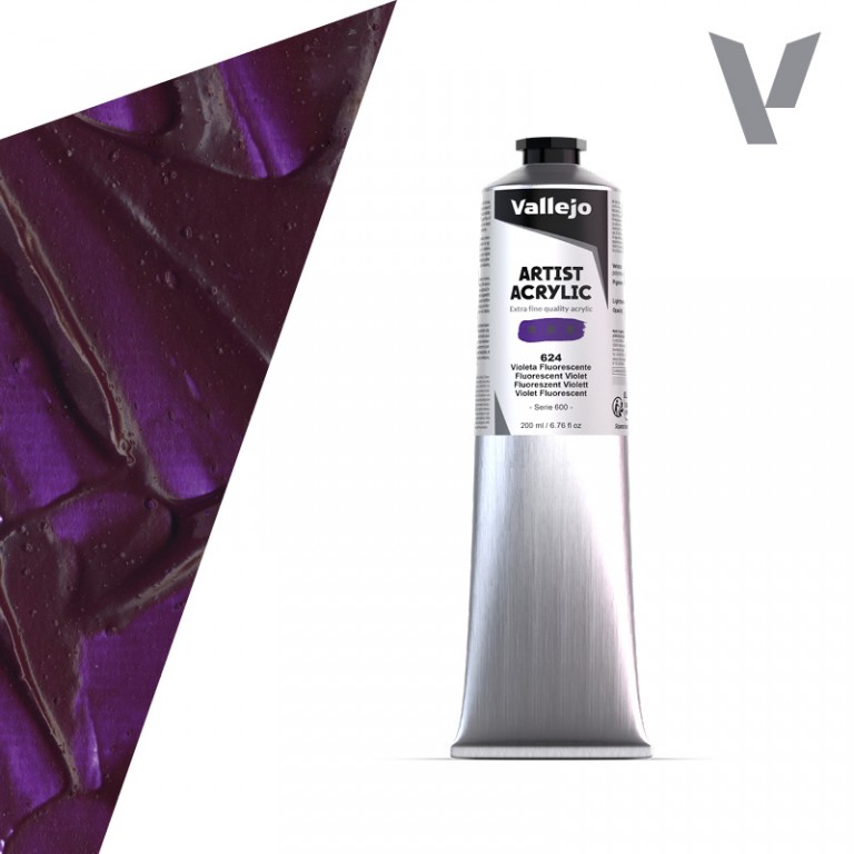 Akrylová barva Vallejo Artist 200ml – 624 Fluorescent Violet