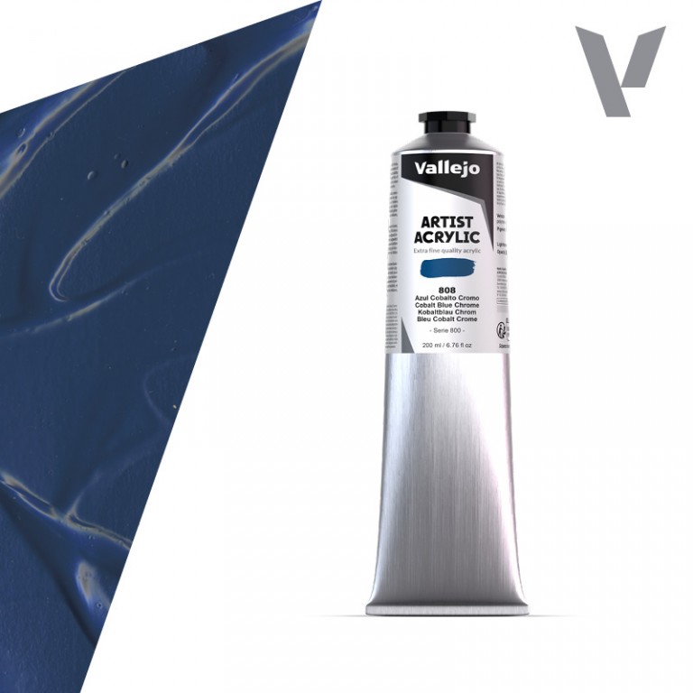 Akrylová barva Vallejo Artist 200ml – 808 Cobalt Blue Chrome