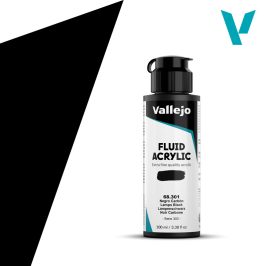 Akrylová barva Vallejo Fluid 100ml – 301 Lamp Black