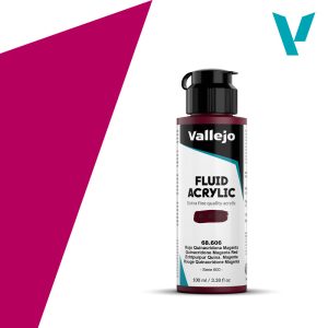 Akrylová barva Vallejo Fluid 100ml – 606 Quinacrd. Red Magenta