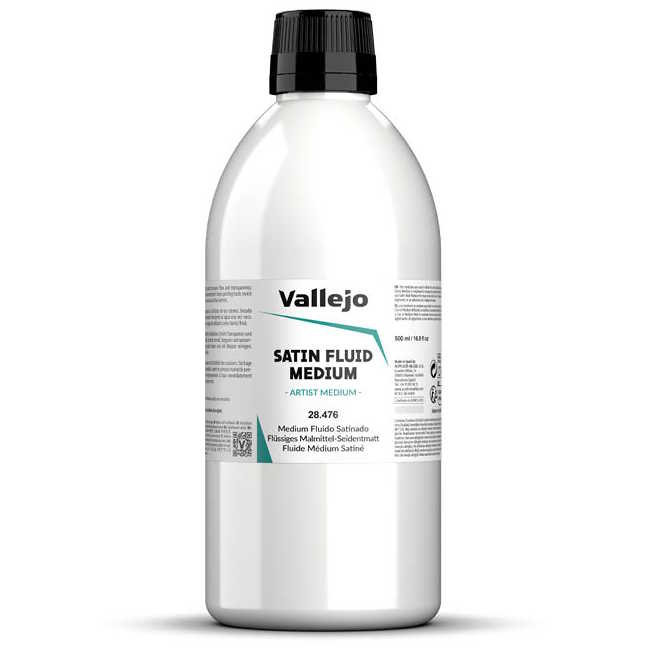 Saténové médium pro akryl Vallejo Fluid 500ml