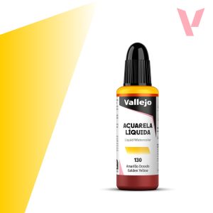 Tekutá akvarelová barva Vallejo 32ml – 130 Golden Yellow