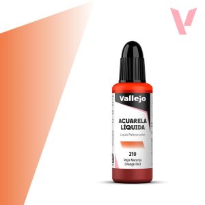 Tekutá akvarelová barva Vallejo 32ml – 210 Orange Red