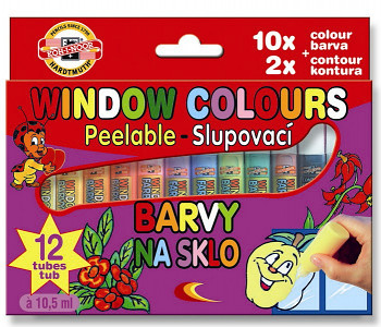 Window colors sada slupovacích barev na sklo 12ks